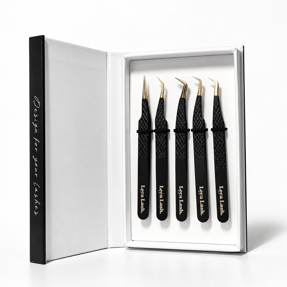 Set de 5 pinces pour extensions de cils | Leca Lash