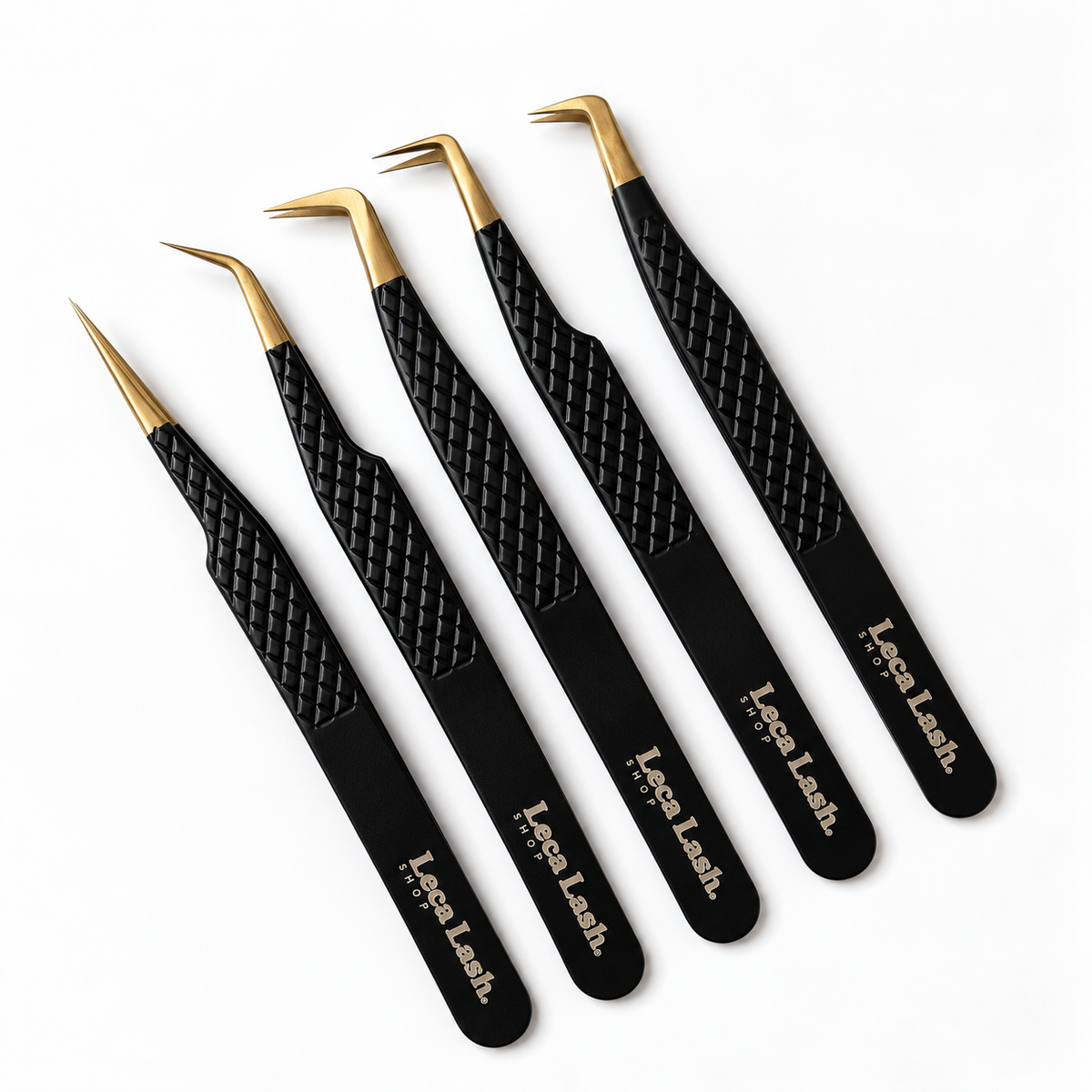 Set de 5 pinces pour extensions de cils | Leca Lash