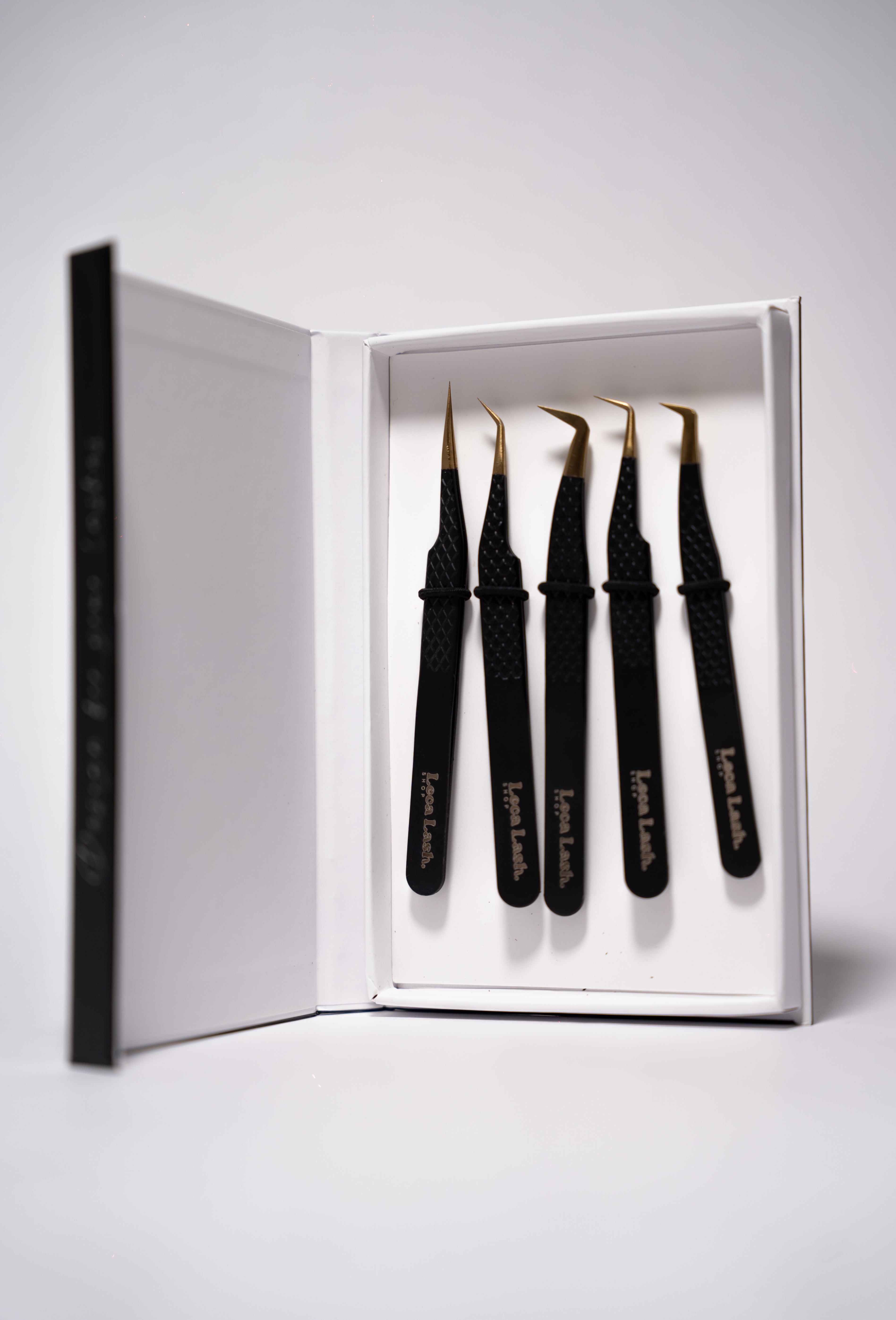 Set de 5 pinces pour extensions de cils | Leca Lash