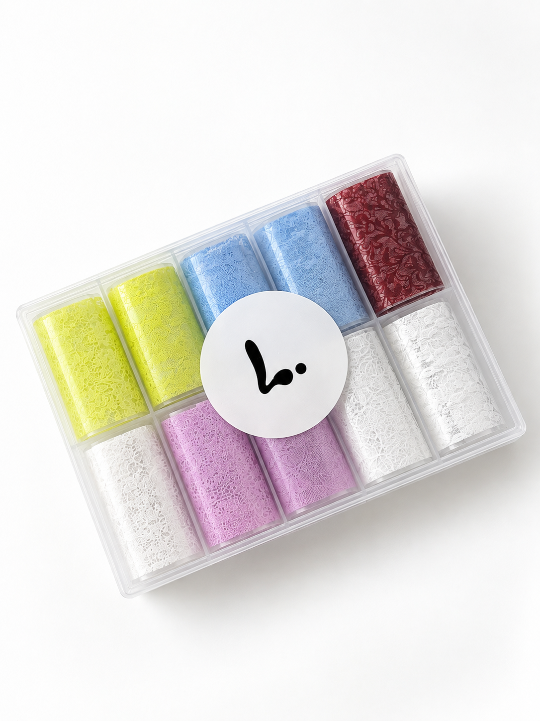 Boîte papiers foils - dentelles multicolores