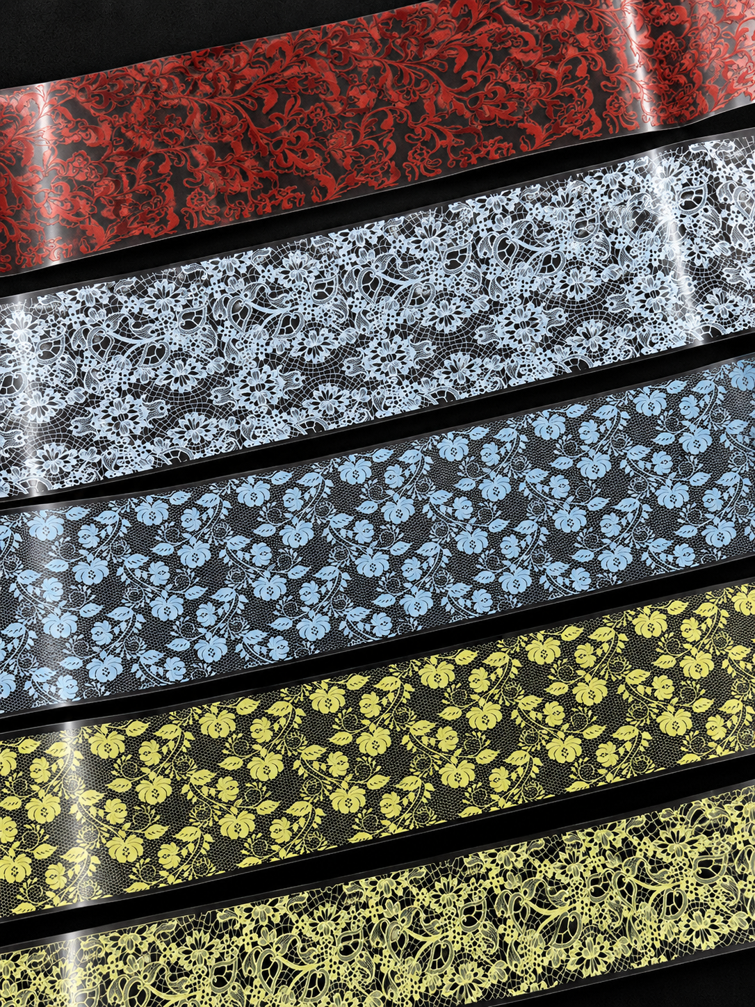 Boîte papiers foils - dentelles multicolores