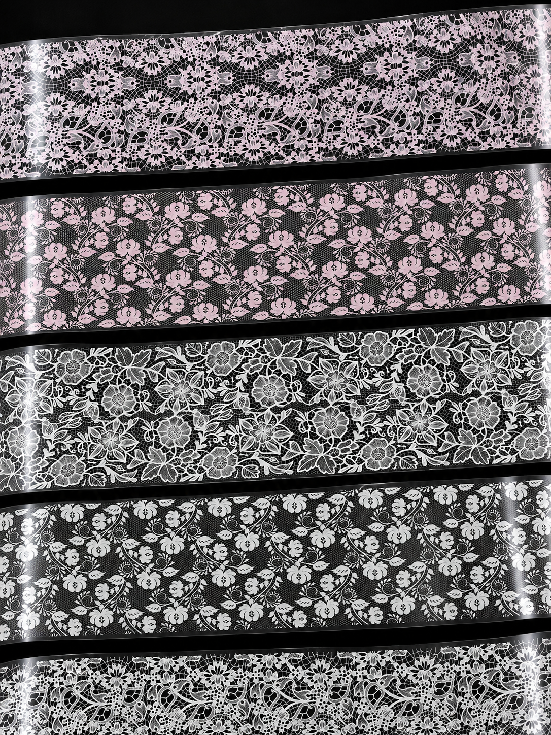 Boîte papiers foils - dentelles multicolores